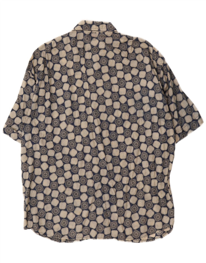 Boneville Chemise à manches courtes pour homme Grand bleu géométrique