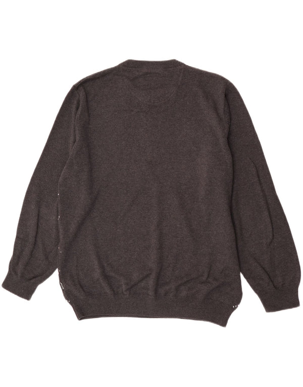 Fynch Hatton Pull col rond pour homme 2XL Gris Argyle/Diamant Coton