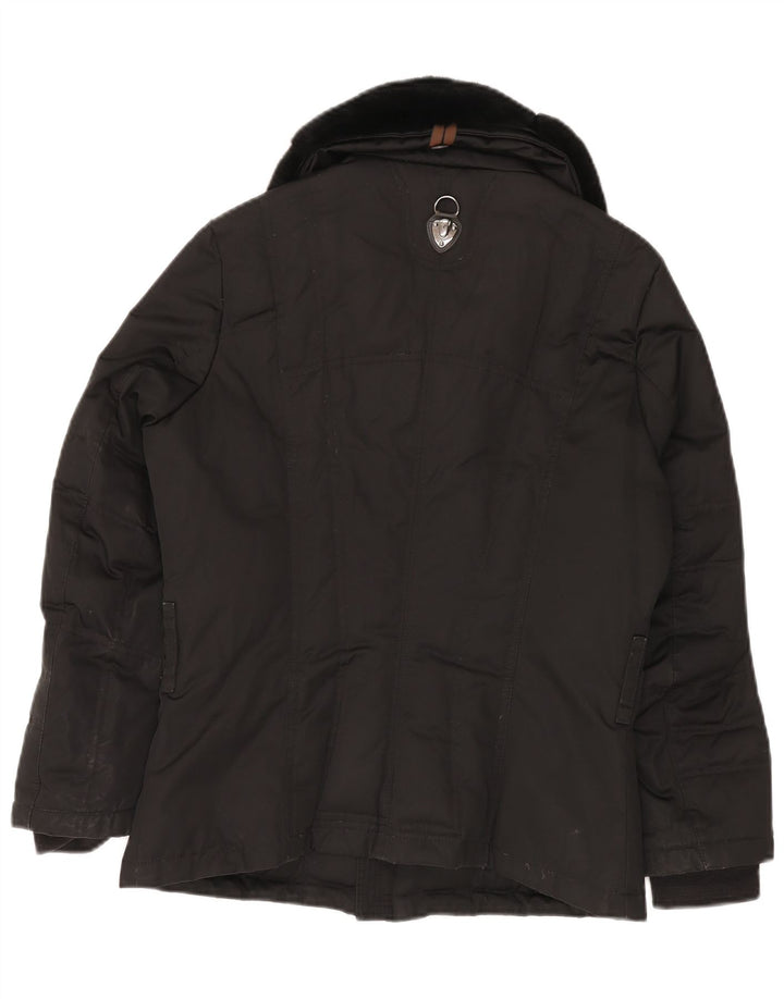 PIERO GUIDI Veste matelassée surdimensionnée pour femme UK 10 Petit coton noir