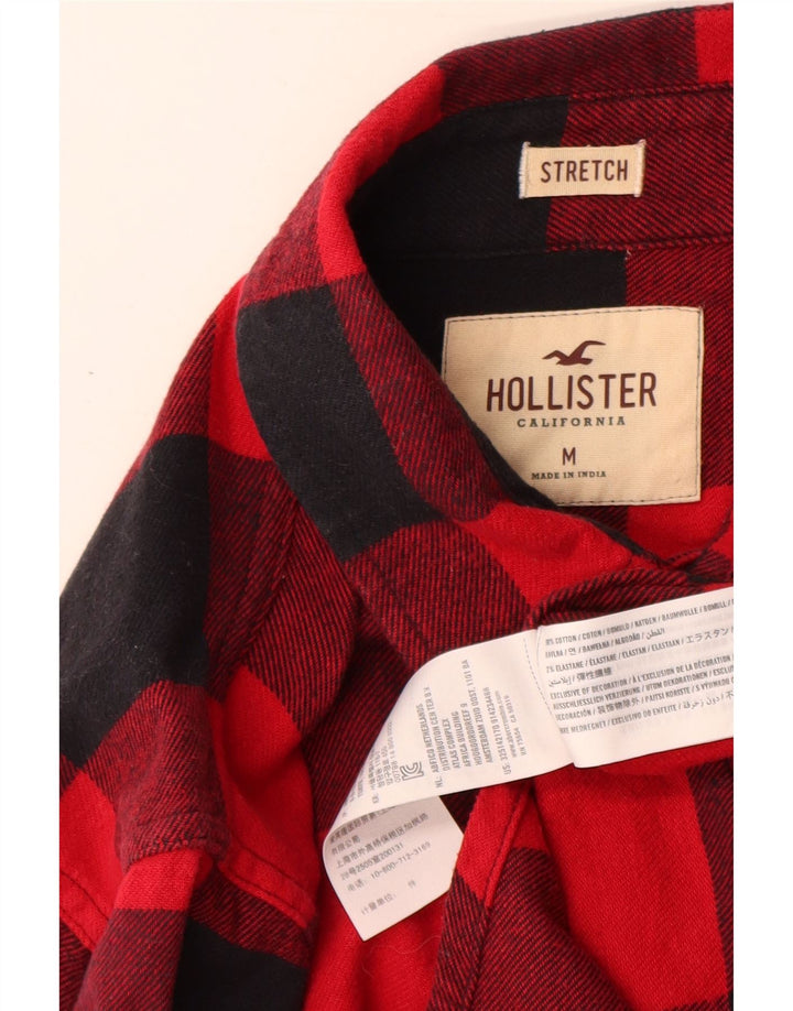 Hollister Chemise en flanelle pour homme en coton vichy rouge moyen