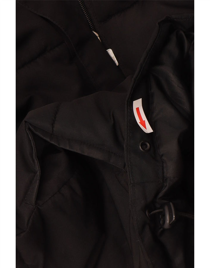 Ellesse Veste matelassée à capuche surdimensionnée pour femme UK 8 Small Noir Polyester