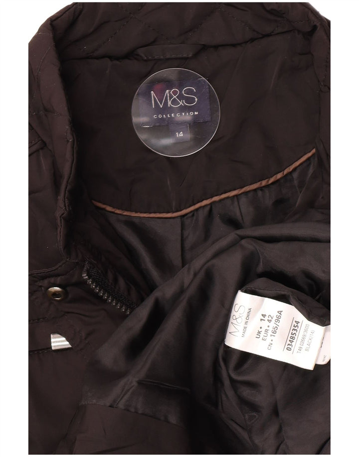 Marks & Spencer Veste matelassée pour femme UK 14 Large Noir Polyester