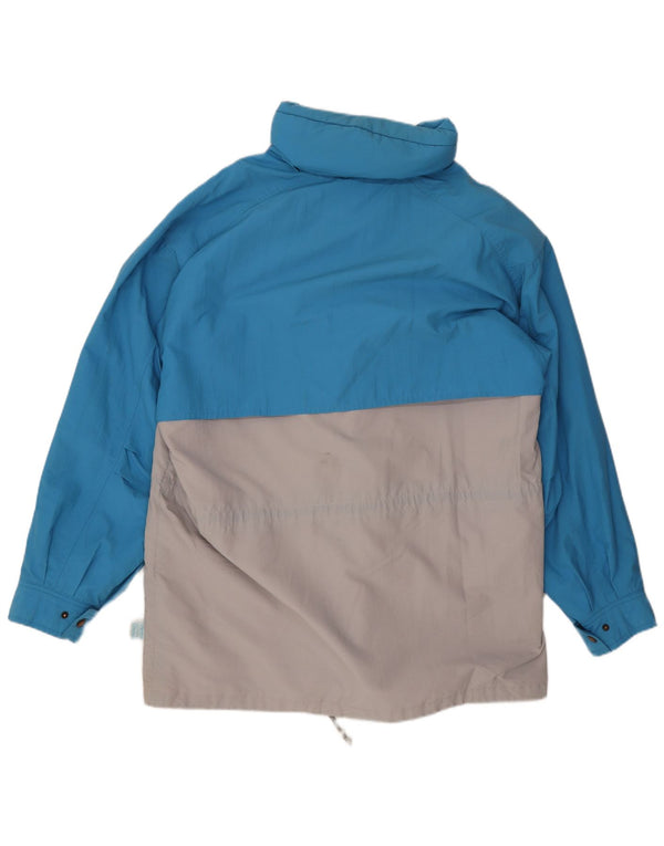 San Felice Manteau coupe-vent à capuche pour homme UK 40 Large Bleu Colorblock