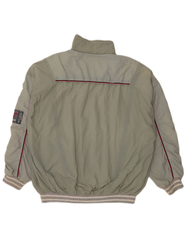 VINTAGE Veste de survêtement pour hommes Large Green Colourblock