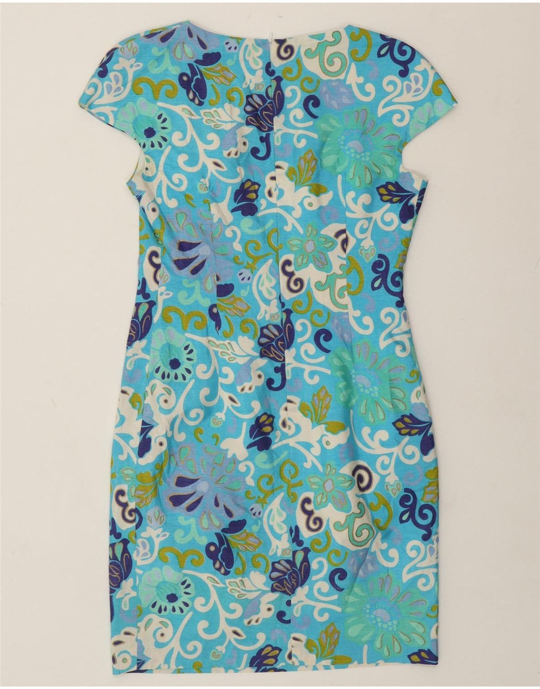 robe fourreau femme vintage UK 10 Petit Bleu Floral