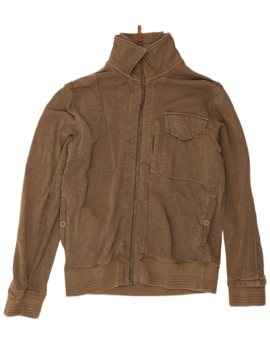 Fat Face Veste de Survêtement Homme Kaki Moyen Coton