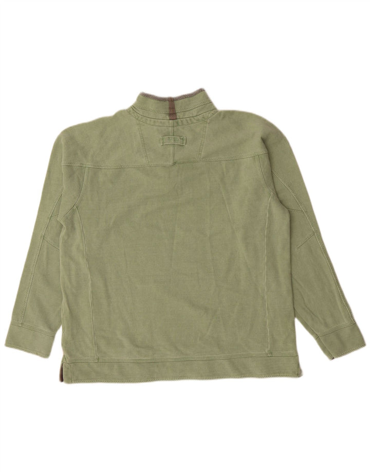 Fat Face Sweat-shirt à col zippé pour homme en coton kaki Taille L