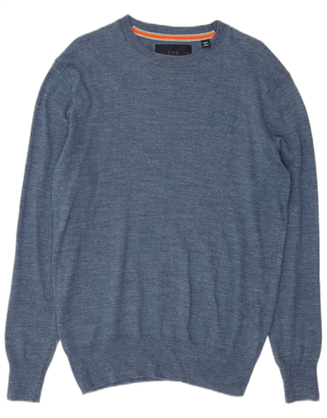 Superdry Pull ras du cou pour homme en coton bleu moyen