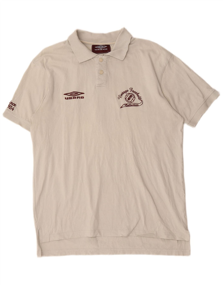 Umbro Polo Graphique Homme Large Blanc Coton