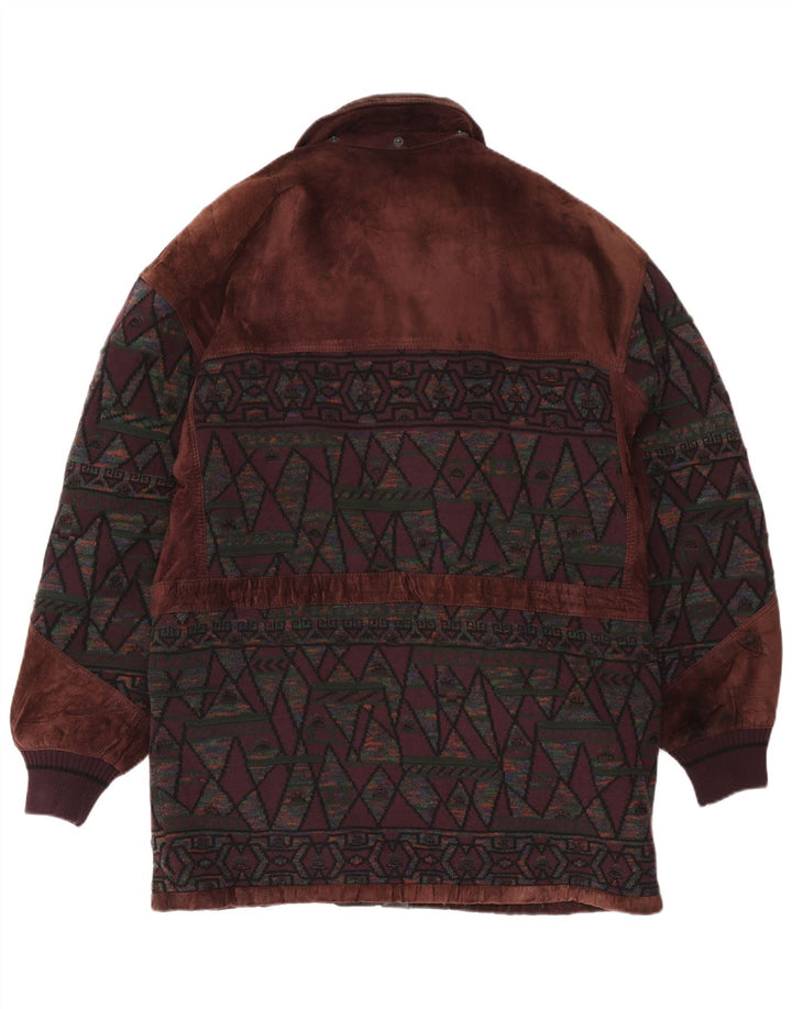 Torras Manteau coupe-vent en daim pour homme EU 56 3XL Marron géométrique