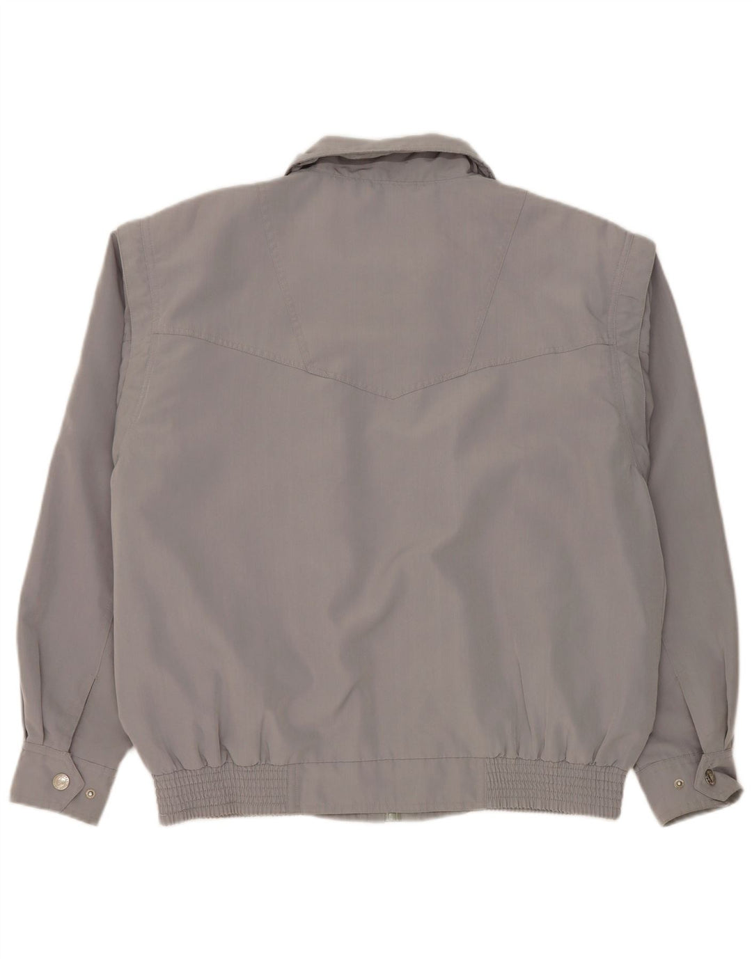 vintage Mens Loose Fit Bomber Jacket UK 38 Polyester Gris Moyen