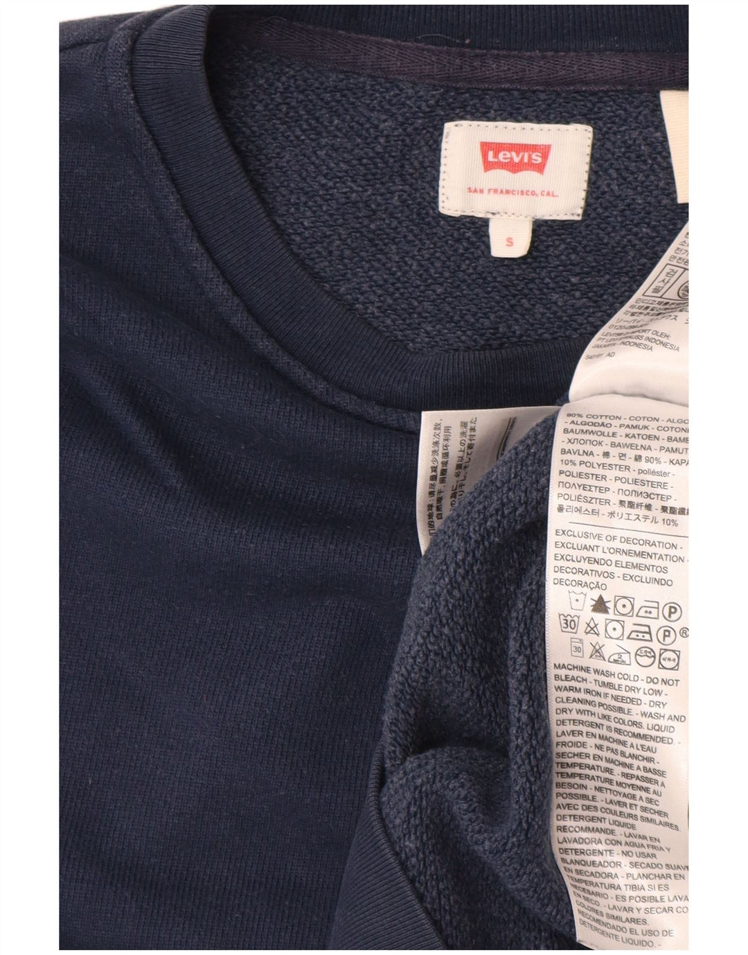 LEVI'S Sweatshirt Jumper Small Bleu Marine Coton Homme