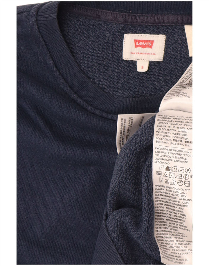 LEVI'S Sweatshirt Jumper Small Bleu Marine Coton Homme