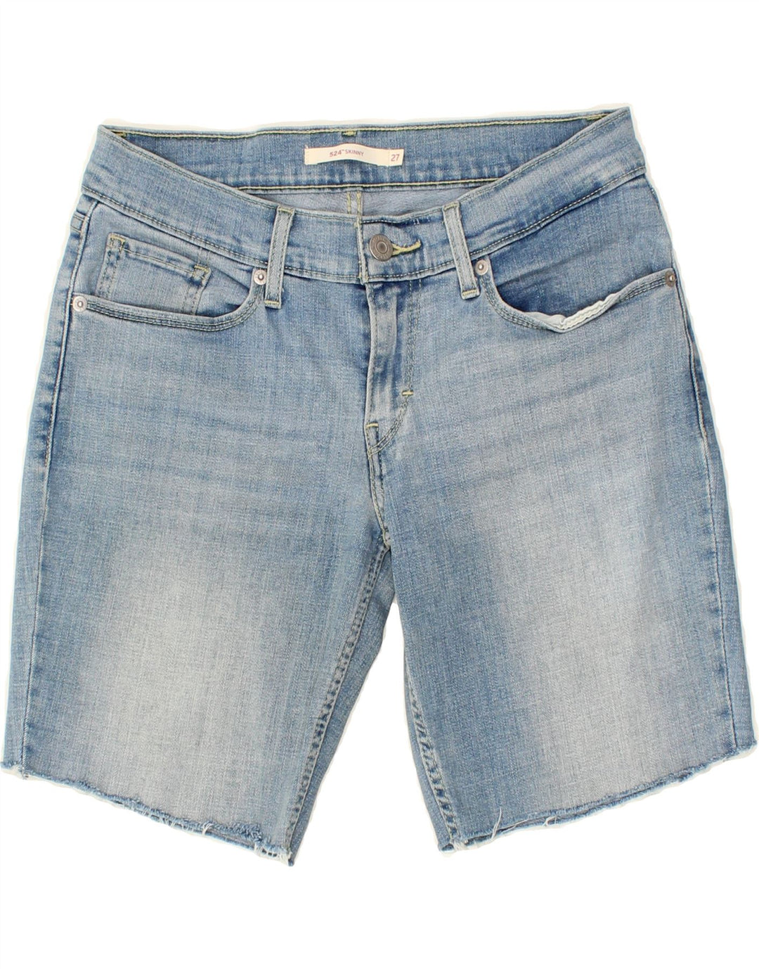 LEVI'S Womens 524 Denim Shorts W27 Small Blue Cotton Vintage Levi's and Second-Hand Levi's from Messina Hembry 