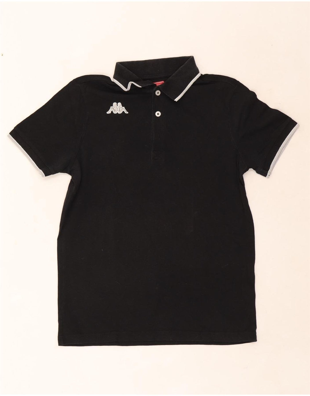 Kappa Polo Homme Petit Noir Rayé Coton