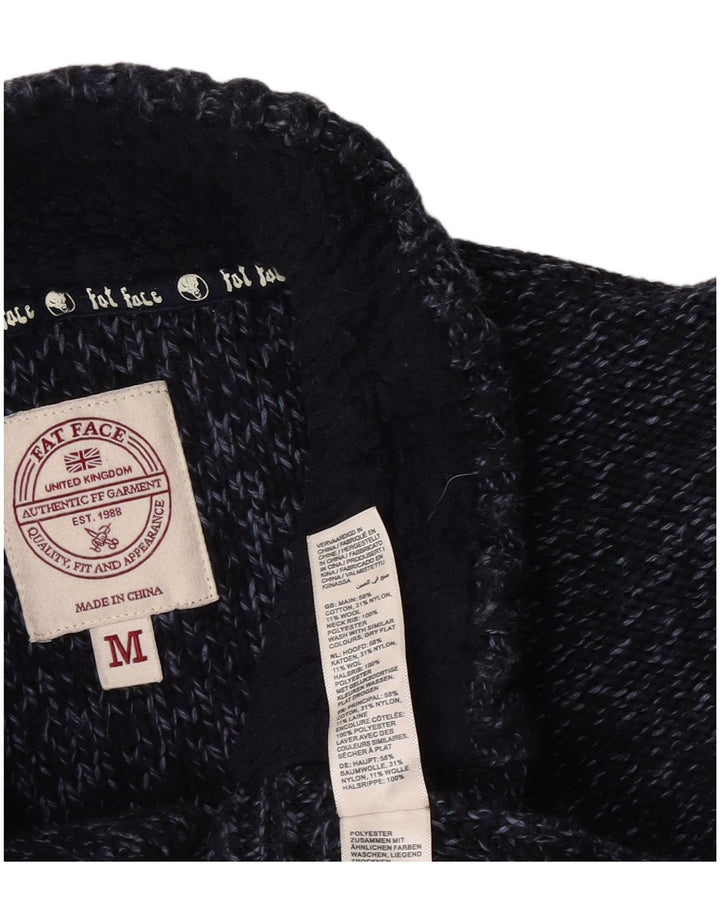Fat Face Pull col boutonné pour homme en coton moucheté bleu marine moyen