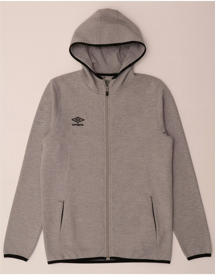 UMBRO Mens Zip Hoodie Sweater Small Grey Polyester