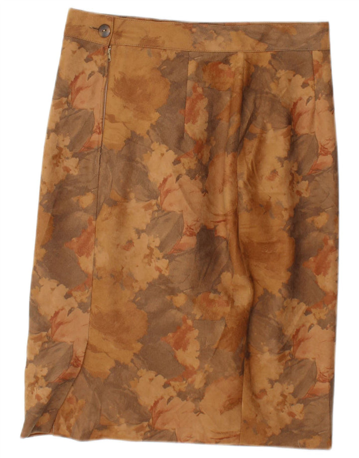 VINTAGE Womens Abstract Pattern Straight Skirt Medium W30  Brown Polyester