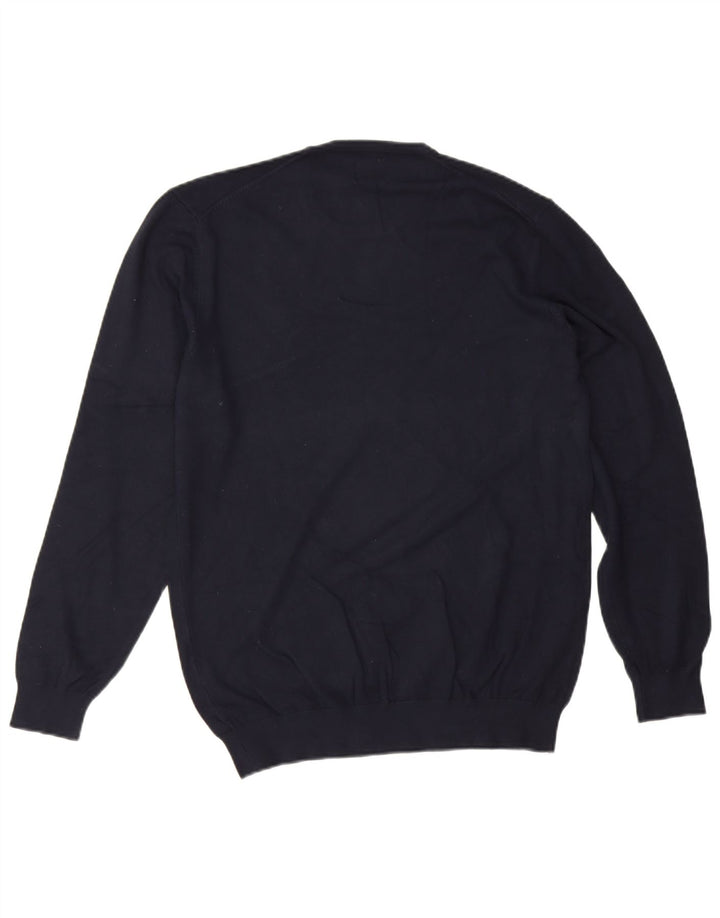 Zara Pull Col Rond Homme Bleu Marine Moyen Viscose