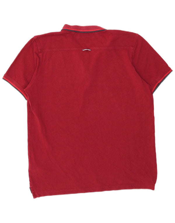 Tommy Hilfiger Polo coupe ajustée pour homme 2XL en coton bordeaux