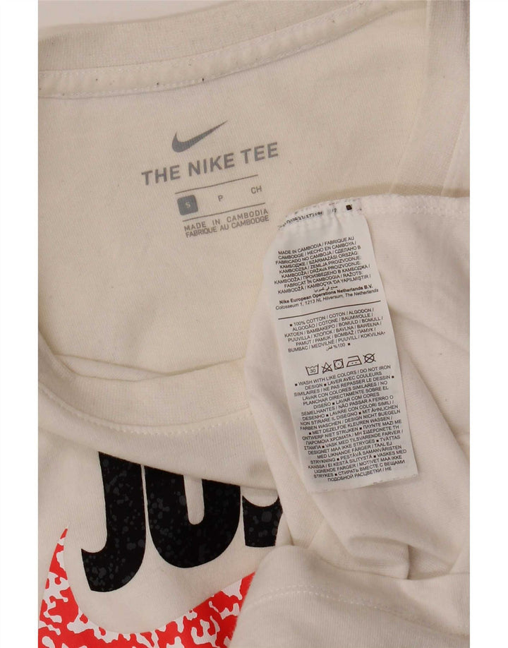 Nike T-shirt graphique pour hommes, petit, en coton blanc