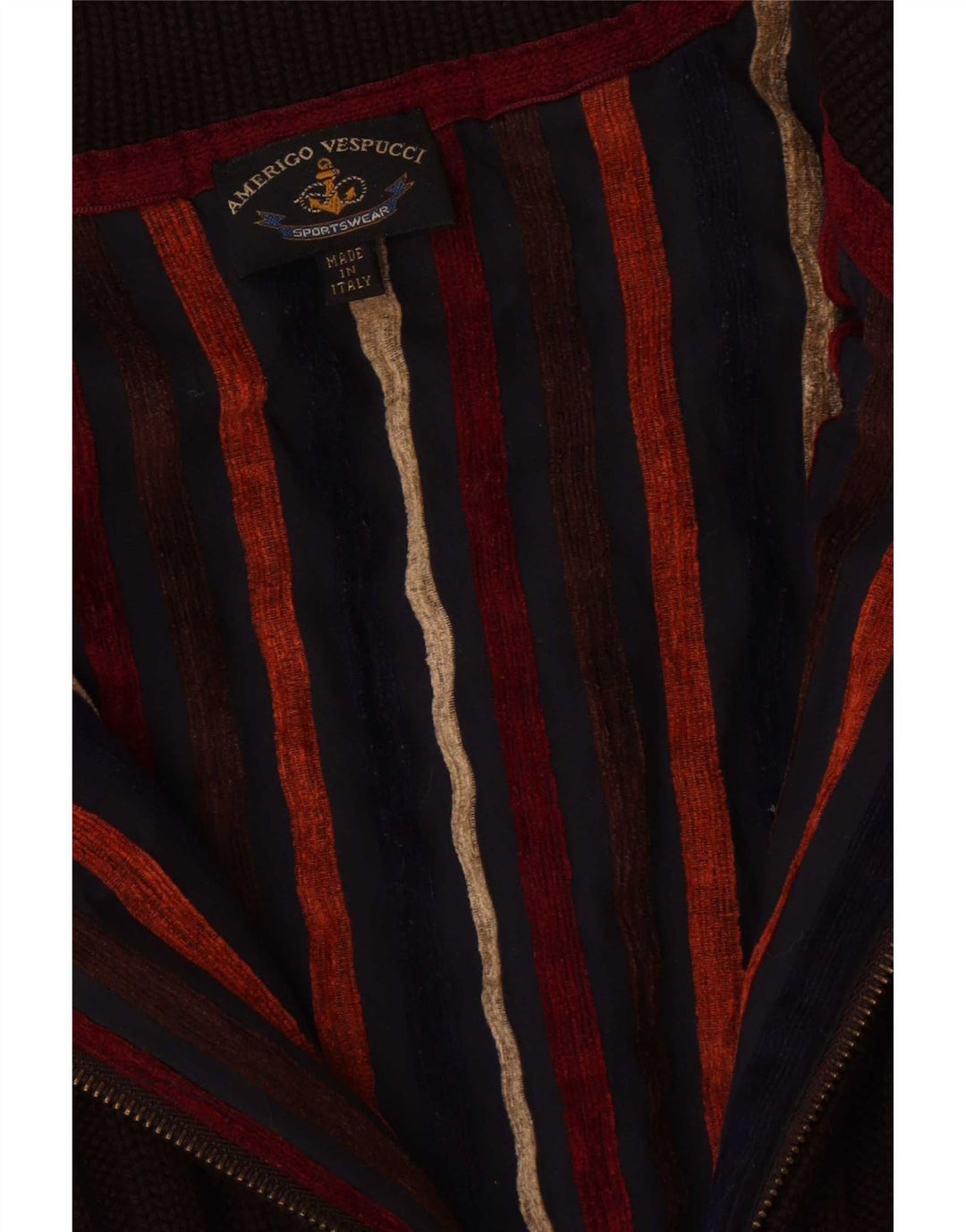 Amerigo Vespucci Cardigan entièrement zippé pour homme Marron Taille L