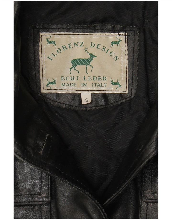 veste en cuir femme vintage UK 10 Petit cuir noir