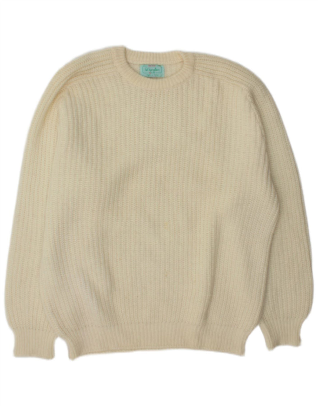 Benetton Pull Col Bateau XL Homme Blanc Cassé