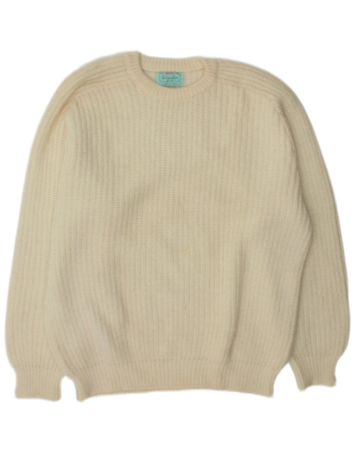 Benetton Pull Col Bateau XL Homme Blanc Cassé