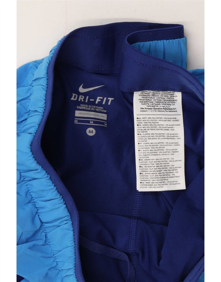 Nike Short de sport Dri Fit pour femme UK 12 Bleu moyen Polyester
