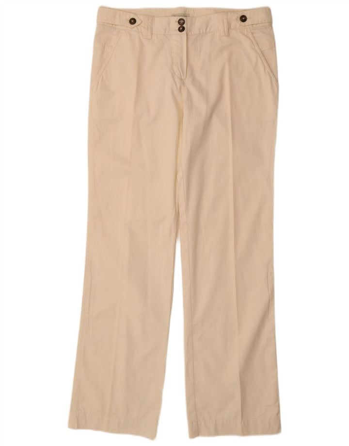 MASSIMO DUTTI Pantalon Chino Droit Femme EU 42 Large W32 L34 Beige
