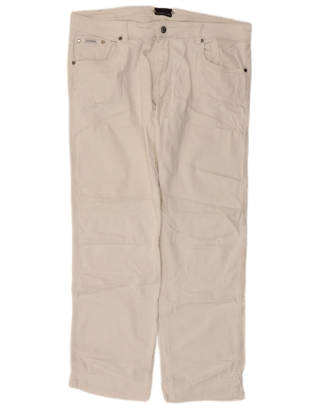 Calvin Klein Jean droit homme W38 L30 coton blanc
