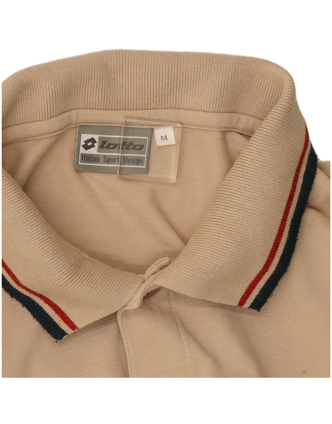 Lotto Polo à Manches Longues Homme Beige Moyen Coton