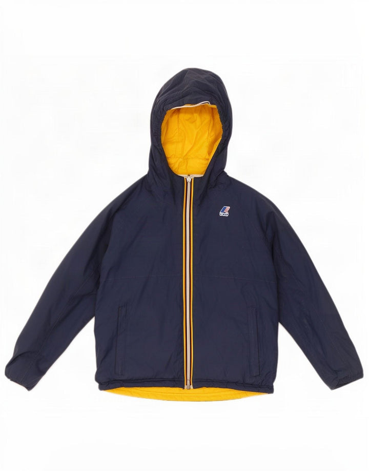 K-Way Veste réversible à capuche garçon 9-10 ans Bleu Marine Polyamide