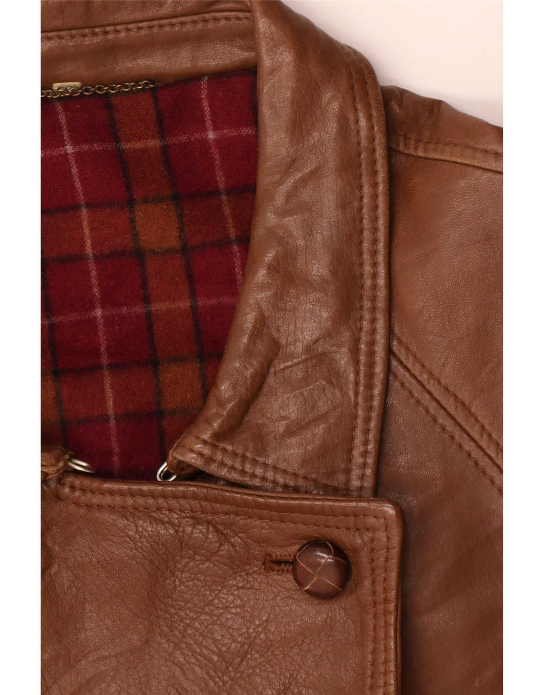 Manteau en cuir femme vintage IT 50 XL Marron
