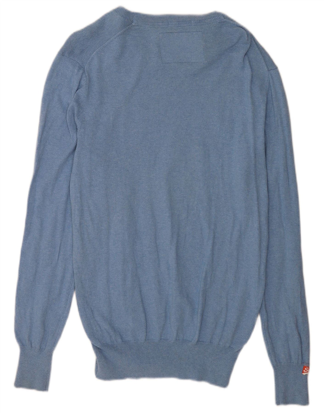 Superdry Pull à col bateau pour homme en coton bleu moyen