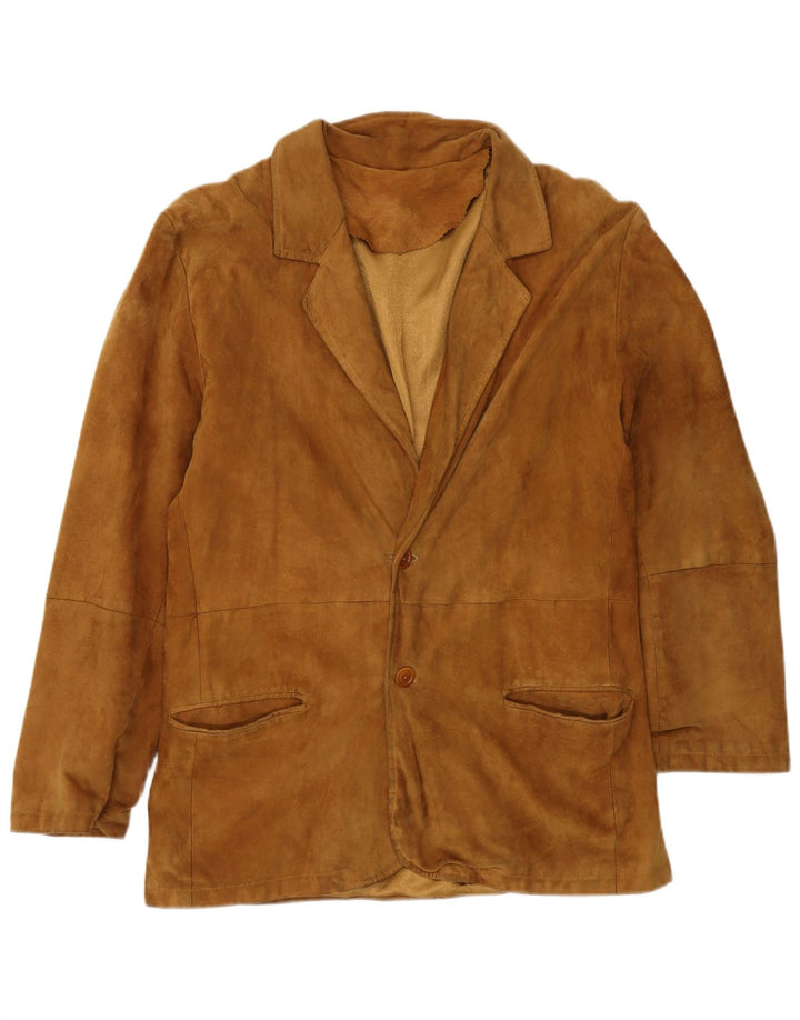 veste en daim homme vintage IT 46 petit cuir marron