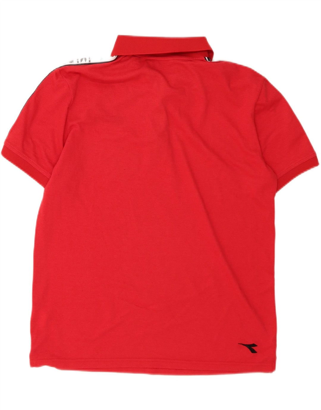 DIADORA Mens Graphic Polo Shirt Medium Red Colourblock Cotton Vintage Diadora and Second-Hand Diadora from Messina Hembry 