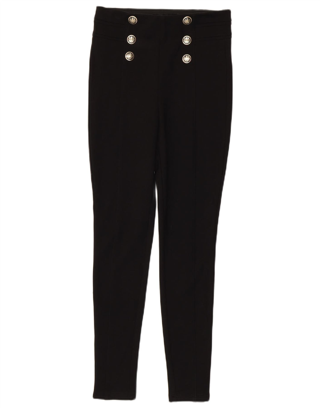 ZARA Pantalon décontracté skinny pour femme Petit W26 L27 Noir Viscose