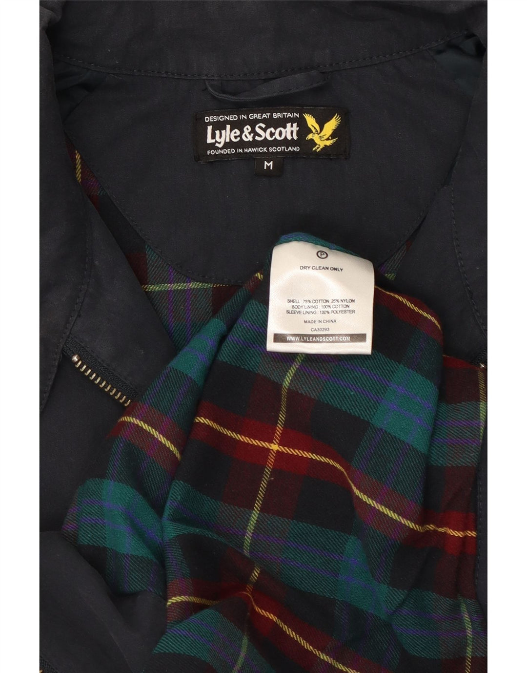 Lyle & Scott Veste Bomber Homme UK 38 Coton Bleu Marine Moyen