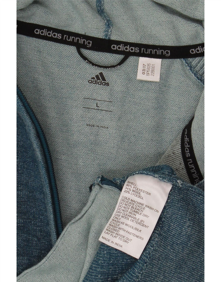 Adidas Cardigan à capuche pour homme en polyester moucheté grand bleu