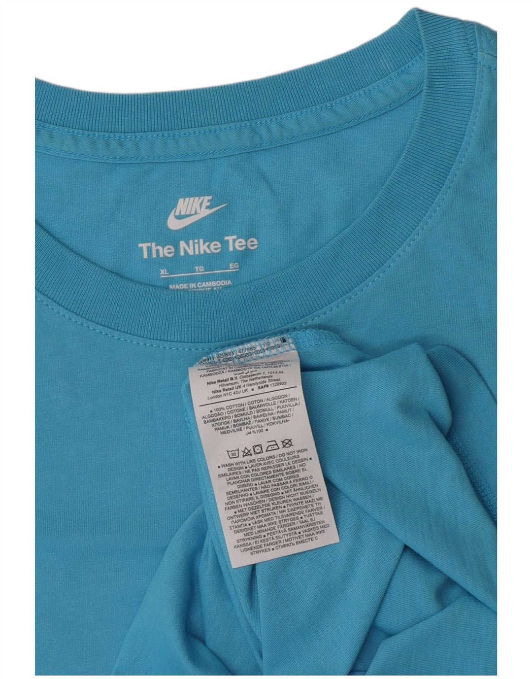 Nike T-Shirt Homme Top XL Bleu Coton