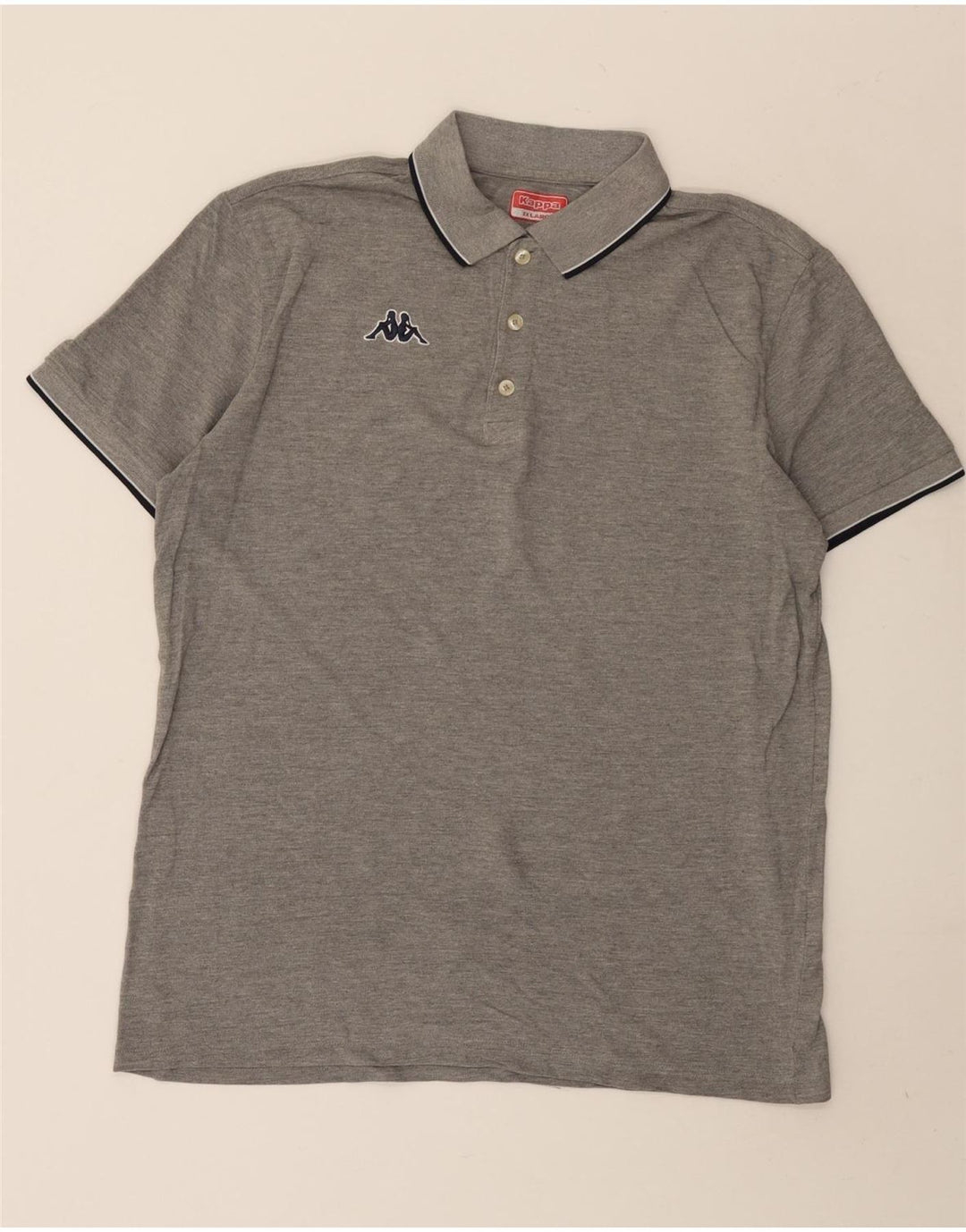 Kappa Polo Homme 2XL Gris Rayé Coton