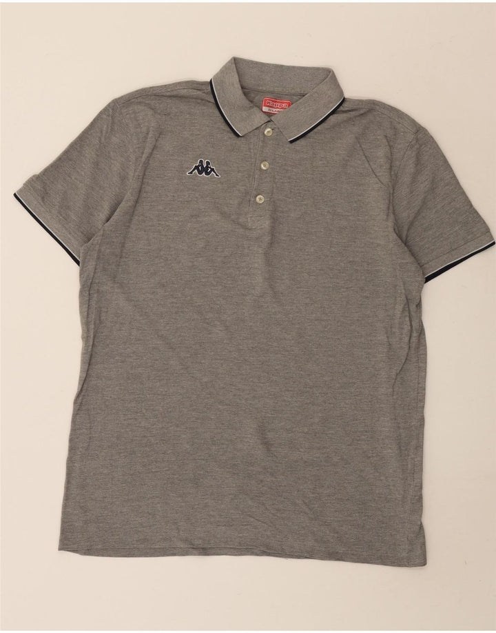 Kappa Polo Homme 2XL Gris Rayé Coton