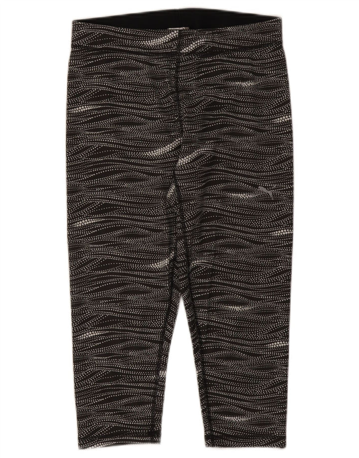 Puma Legging Capri Femme UK 44 Polyester Rayé Noir Moyen