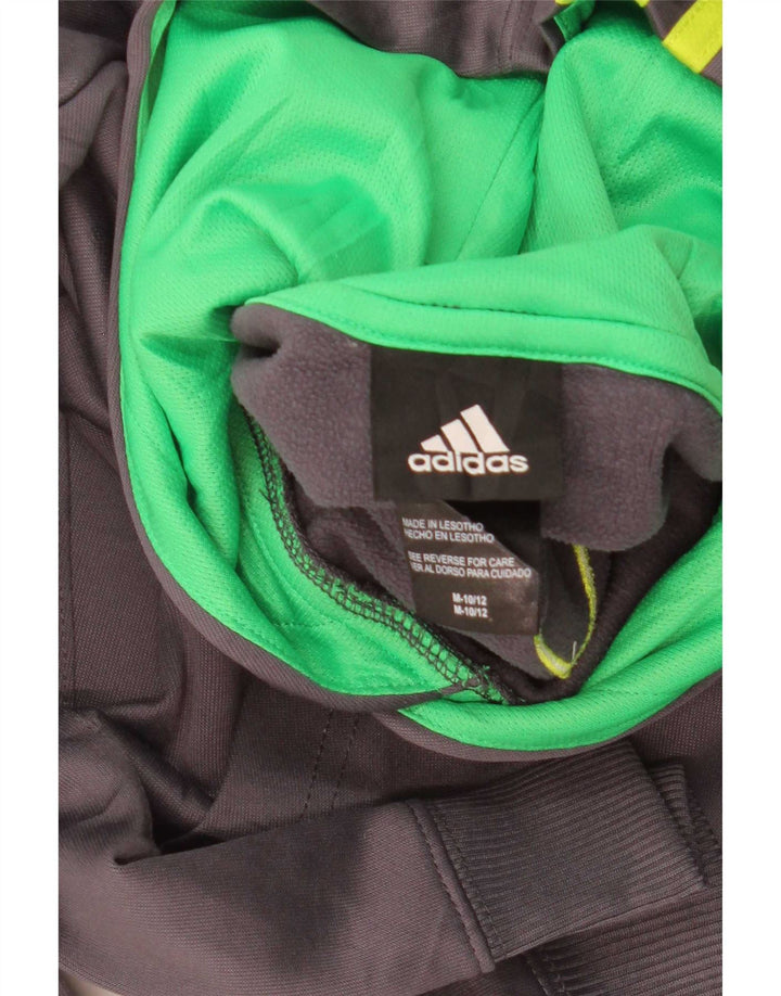 Adidas Pull à capuche graphique pour homme Gris moyen Polyester color block