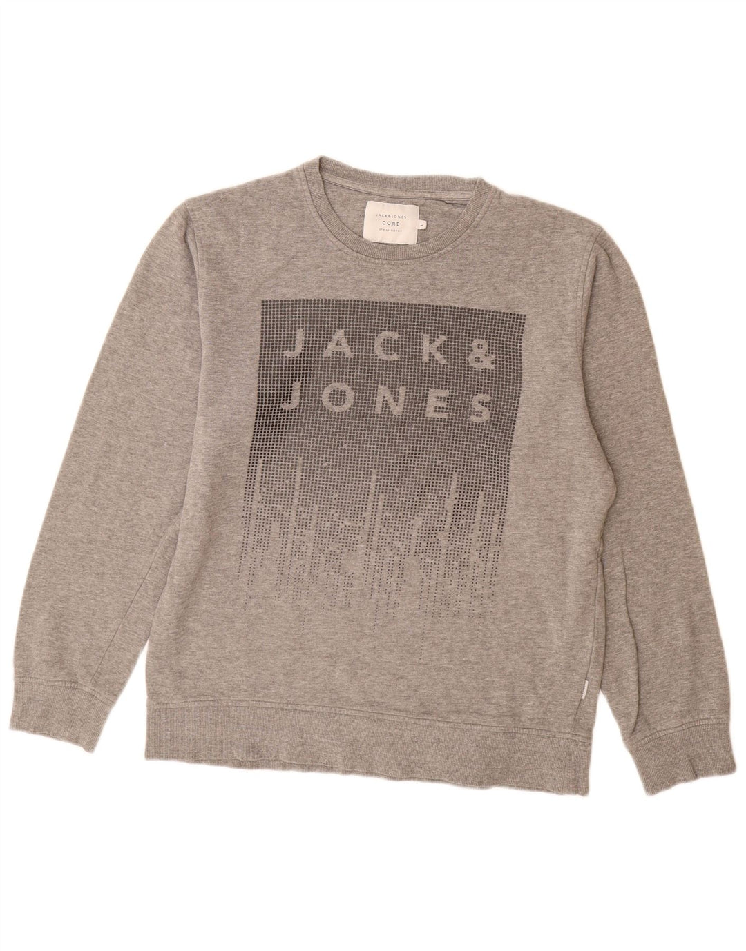 Jack & Jones Sweat-shirt graphique pour hommes, grand, gris, coton