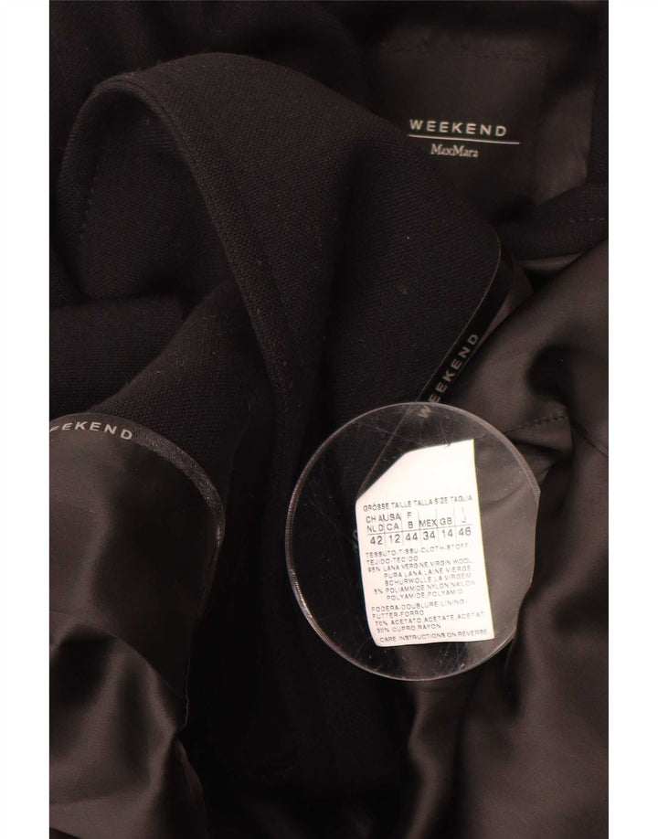 Pardessus de week-end pour femme Max Mara UK 14 Large Black Wool