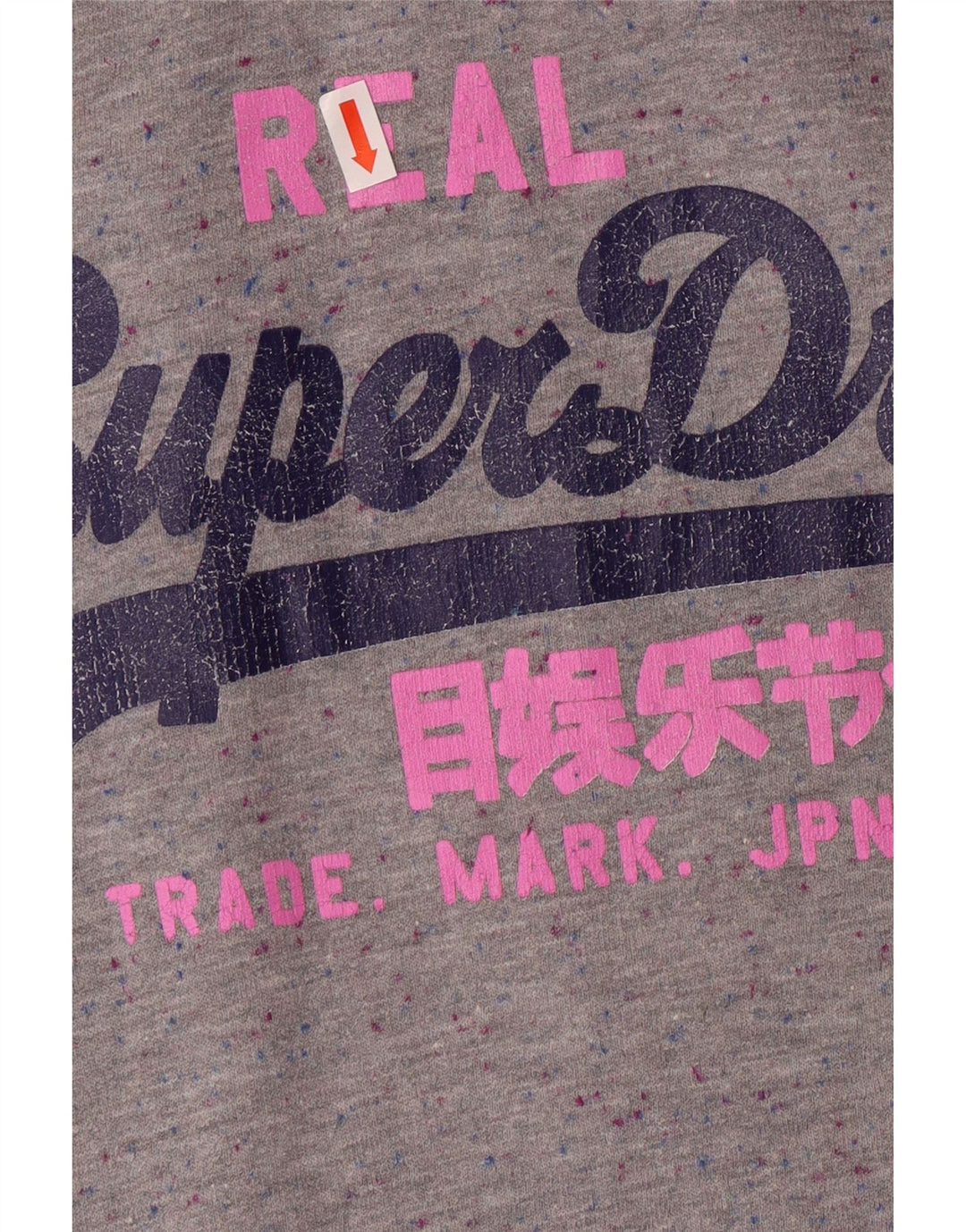 SUPERDRY Pull à capuche graphique pour femme UK 14 Polyester moucheté gris moyen