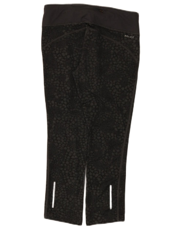 Nike Legging Capri Dri Fit pour femme UK 8 Small Noir Géométrique Polyester